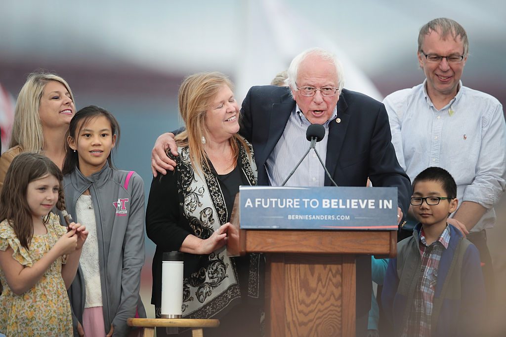 Bernie Sanders with son Levi Sanders and wife Jane