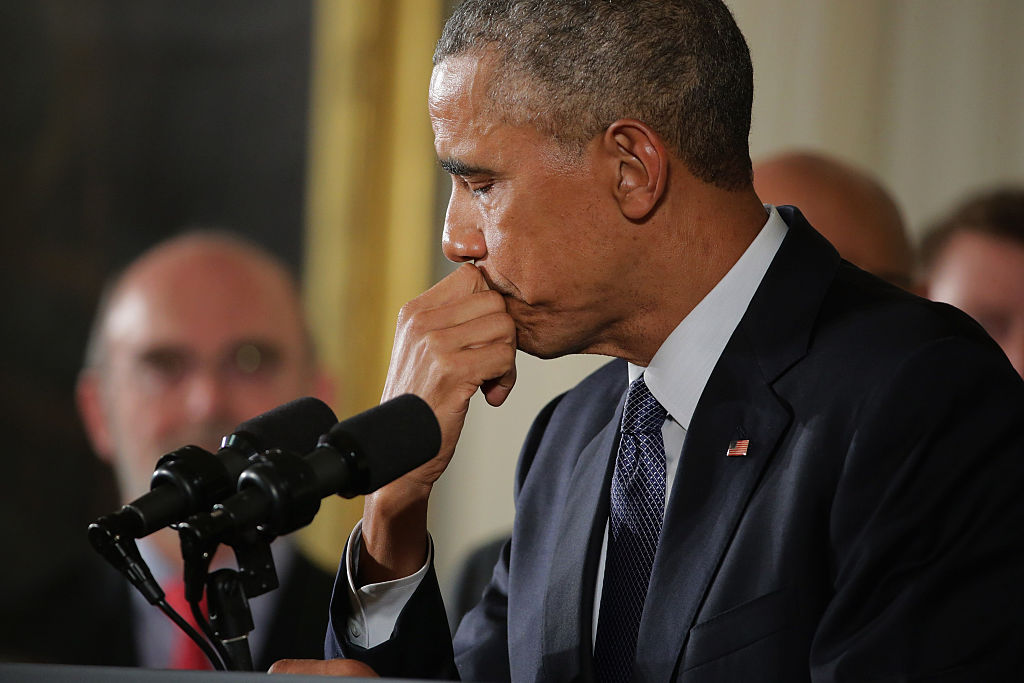 President Obama Speaks In The East Room Of White House On Efforts To Reduce Gun Violence