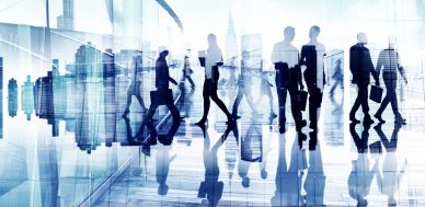 Abstract Image of Business People's Busy Life